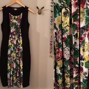 Eva Franco-Black Dress w/floral block *price-drop*